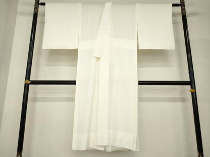 平和屋着物●長襦袢　無双仕立て　紗綾形地紋　白色　正絹　逸品　AABH7046ck
