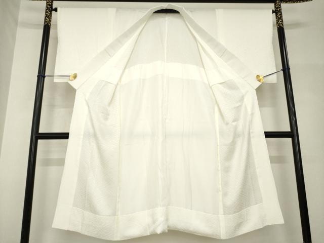 平和屋着物●長襦袢　無双仕立て　紗綾形地紋　白色　正絹　逸品　AABH7046ck
