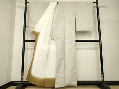 平和屋着物●本場大島紬　白大島　カタス　正絹　逸品　AABH7047ck