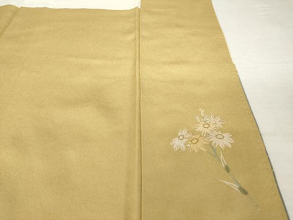 平和屋着物●日本画家　堀信　訪問着　花蝶文　暈し染め　金彩　正絹　逸品　AABH7048ck