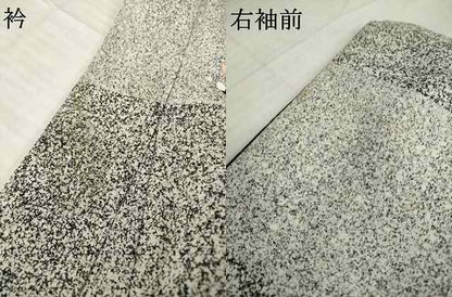 平和屋着物●訪問着　草花文　黒地　金彩　正絹　逸品　AABH7051ck