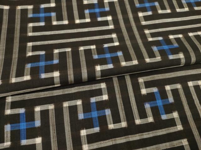 平和屋着物●本場大島紬　龍郷絣　秋名バラ　アンサンブル　正絹　逸品　AABH7052ck