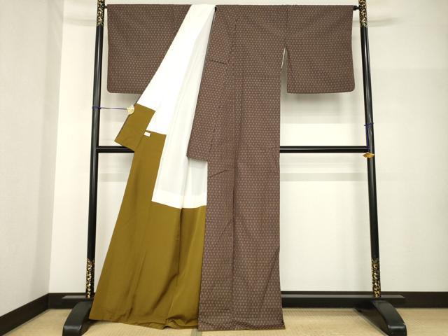平和屋着物●上質な紬　縞　正絹　逸品　AABH7054ck 平和屋着物○上質な紬 縞 正絹 逸品 AABH7054ck