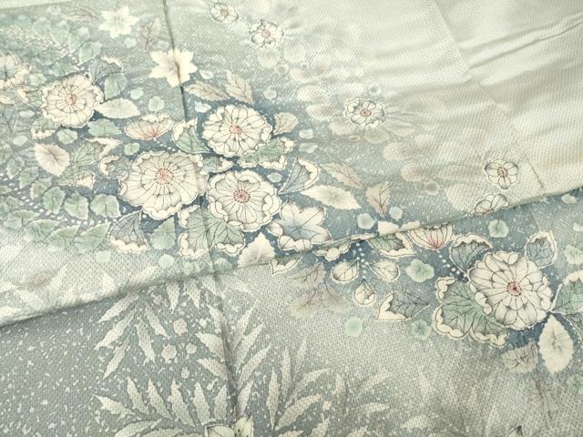 平和屋着物●本場大島紬　染大島　訪問着　辻が花　絞り　舞花文　暈し染め　正絹　逸品　未使用　AABH7055ck