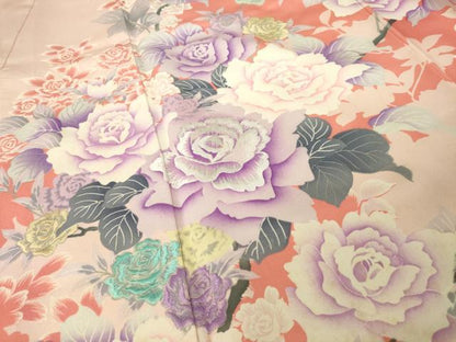 平和屋着物●豪華振袖　刺繍　枝花文　正絹　逸品　AABH7057ck