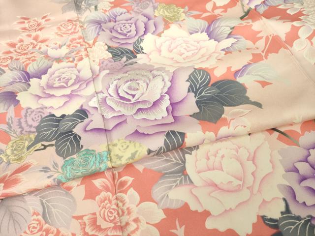 平和屋着物●豪華振袖　刺繍　枝花文　正絹　逸品　AABH7057ck