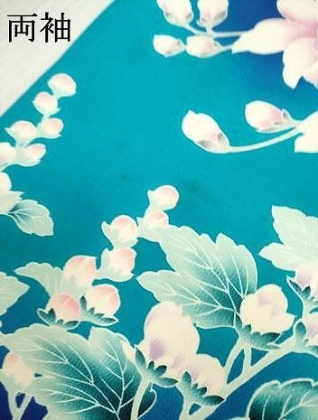 平和屋着物●豪華振袖　駒刺繍　草花文　暈し染め　銀彩　正絹　逸品　AABH7058ck
