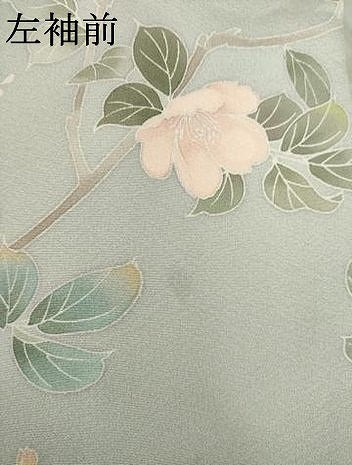 平和屋着物●訪問着　友禅　作家物　松雨　枝花文　正絹　逸品　AABH7060ck