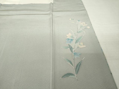 平和屋着物●訪問着　友禅　作家物　松雨　枝花文　正絹　逸品　AABH7060ck