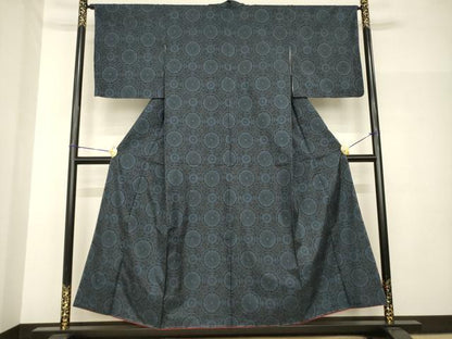 平和屋着物●本場大島紬　一元7マルキ　花丸尽くし　正絹　逸品　未使用　AABH7067ck