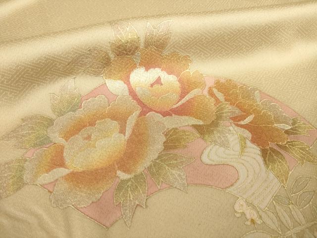 平和屋着物●訪問着　地紙花文　暈し染め　金彩　正絹　逸品　AABH7070ck