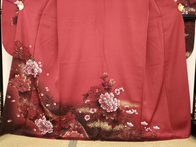 平和屋着物○豪華振袖 草花文 正絹 逸品 AABH7072ck