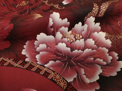 平和屋着物●豪華振袖　草花文　正絹　逸品　AABH7072ck