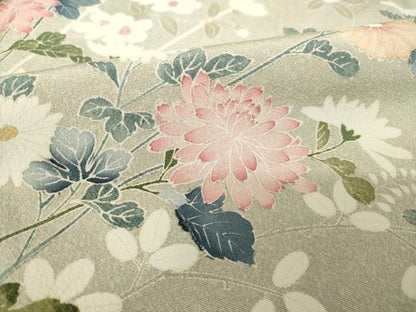 平和屋着物●訪問着　友禅　枝花文　暈し染め　正絹　逸品　AABH7073ck