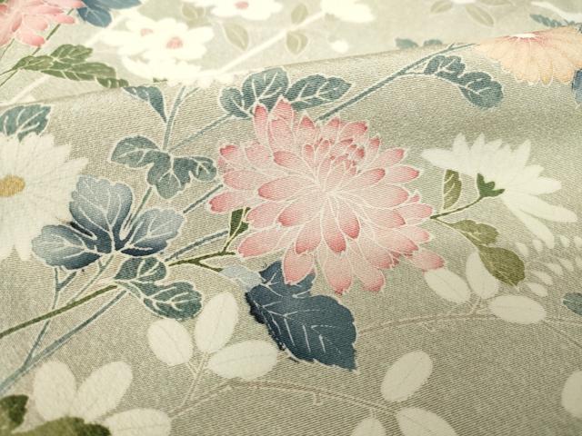 平和屋着物●訪問着　友禅　枝花文　暈し染め　正絹　逸品　AABH7073ck