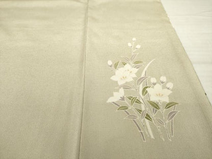 平和屋着物●訪問着　友禅　枝花文　暈し染め　正絹　逸品　AABH7073ck