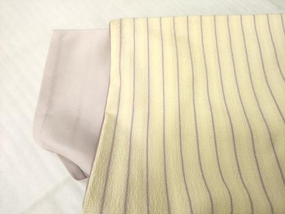 平和屋着物●お召　縞　正絹　逸品　AABH7074ck