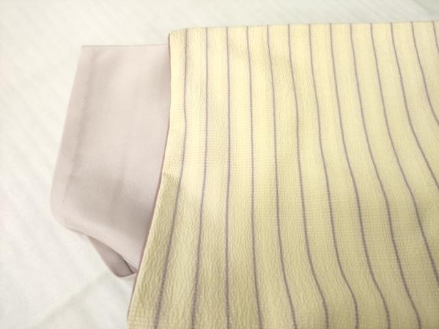 平和屋着物●お召　縞　正絹　逸品　AABH7074ck