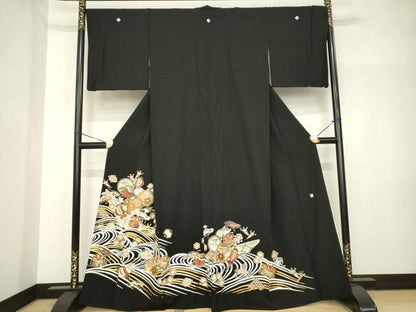 平和屋着物●豪華黒留袖　友禅　作家物　吉祥宝尽くし　やまと誂製　正絹　逸品　AABH7075ck