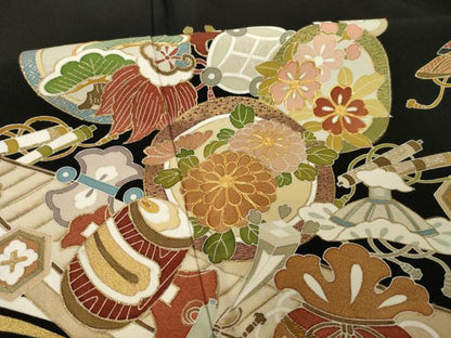 平和屋着物●豪華黒留袖　友禅　作家物　吉祥宝尽くし　やまと誂製　正絹　逸品　AABH7075ck