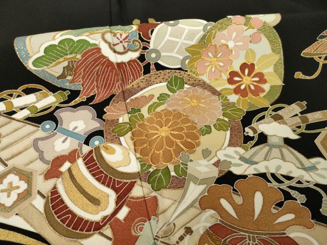 平和屋着物●豪華黒留袖　友禅　作家物　吉祥宝尽くし　やまと誂製　正絹　逸品　AABH7075ck