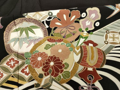 平和屋着物●豪華黒留袖　友禅　作家物　吉祥宝尽くし　やまと誂製　正絹　逸品　AABH7075ck