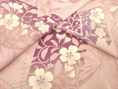 平和屋着物●上質な小紋　花蝶文　正絹　逸品　AABH7076ck