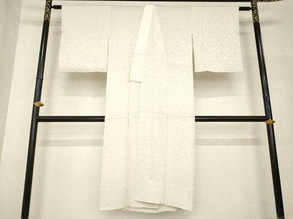 平和屋着物●長襦袢　無双仕立て　霞地紋　灰梅色　正絹　逸品　未使用　AABH7081ck