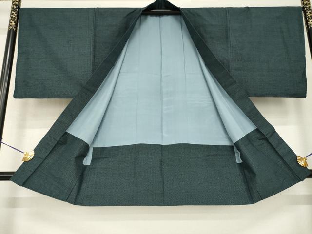 平和屋着物○男性 紬 アンサンブル 幾何学文様 正絹 逸品 AABH7085ck