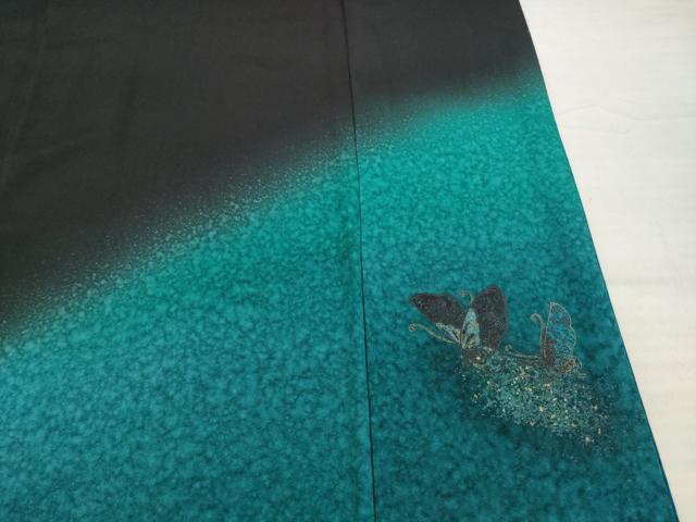 平和屋着物●TOKI志すい キモノモードオリジナルブランド　黒留袖　花蝶文　暈し染め　黒地　金彩　正絹　逸品　AABH7087ck