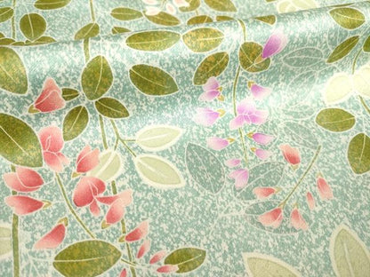 平和屋着物●京友禅　柘植秀男　小紋　草花文　鈴乃屋扱い　正絹　逸品　AABH7090ck