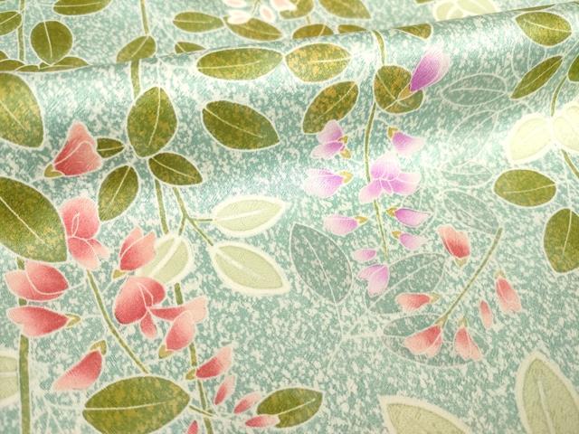 平和屋着物●京友禅　柘植秀男　小紋　草花文　鈴乃屋扱い　正絹　逸品　AABH7090ck