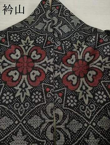 平和屋着物●本場大島紬　割り込み絣　飾花文　正絹　逸品　AABH7096ck
