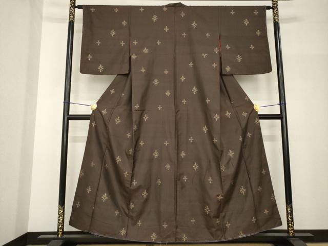 平和屋着物●アンティーク大島　本場大島紬　星　正絹　逸品　AABH7098ck