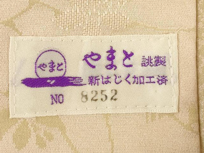 平和屋着物●長襦袢　無双仕立て　市松花蔦草文　やまと誂製　半衿刺繍　正絹　逸品　未使用　AABH7105ck