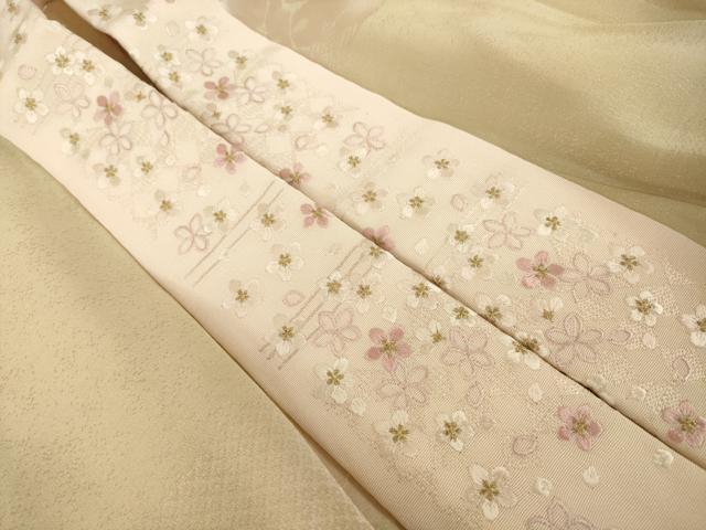平和屋着物●長襦袢　無双仕立て　市松花蔦草文　やまと誂製　半衿刺繍　正絹　逸品　未使用　AABH7105ck 平和屋着物○長襦袢 無双仕立て 市松花蔦草文 やまと誂製 半
