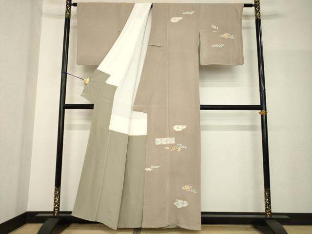 平和屋着物●訪問着　手描き　七宝花文　鬼しぼ縮緬　松坂屋別誂　正絹　逸品　AABH7107ck