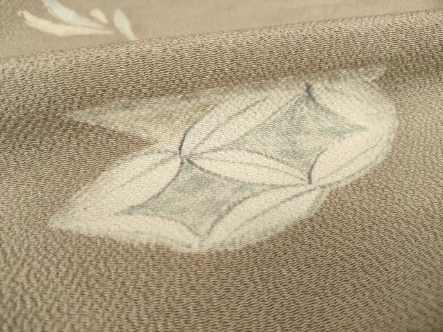 平和屋着物●訪問着　手描き　七宝花文　鬼しぼ縮緬　松坂屋別誂　正絹　逸品　AABH7107ck