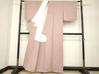 平和屋着物●上質な色無地　鴇浅葱色　正絹　逸品　AABH7109ck