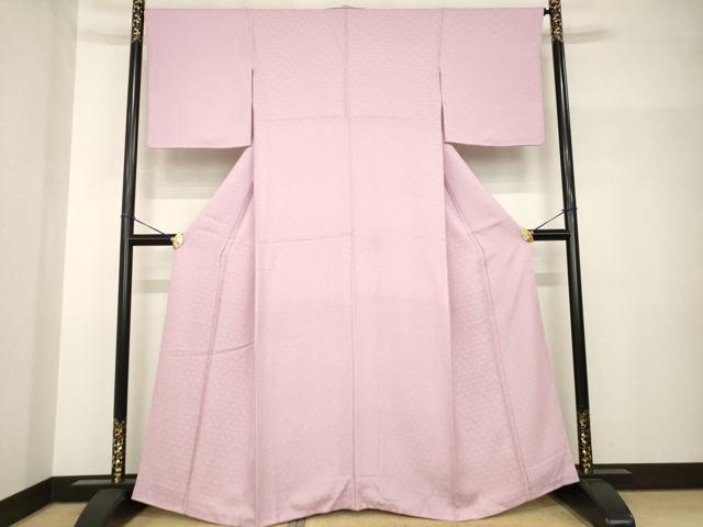 平和屋着物●上質な色無地　鴇色　正絹　逸品　AABH7112ck