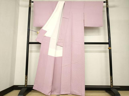 平和屋着物●上質な色無地　鴇色　正絹　逸品　AABH7112ck