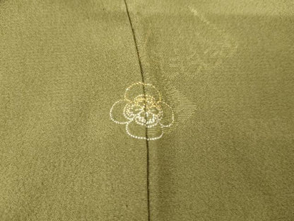 平和屋着物●アンティーク　大正ロマン　色留袖　駒刺繍　流水扇面花文　暈し染め　金銀糸　正絹　逸品　AABH7122cs