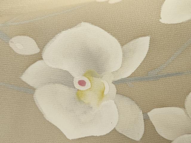 平和屋着物●訪問着　手描き　胡蝶蘭　暈し染め　ロング丈　正絹　逸品　AABH7126cs