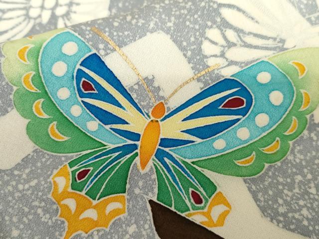 平和屋着物●訪問着　友禅　作家物　彰　舞蝶文　暈し染め　金彩　鈴乃屋扱い　正絹　逸品　AABH7127cs