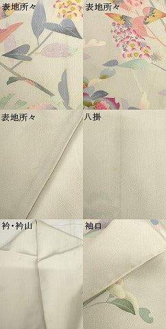 平和屋着物●本加賀友禅作家　杉村典重　訪問着　枝花文　正絹　逸品　AABH7128cs
