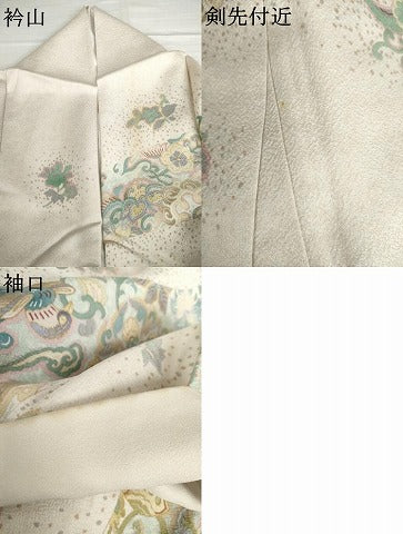 平和屋着物●訪問着　作家物　刺繍　正倉院更紗花鳥文　金彩　正絹　逸品　AABH7135cs