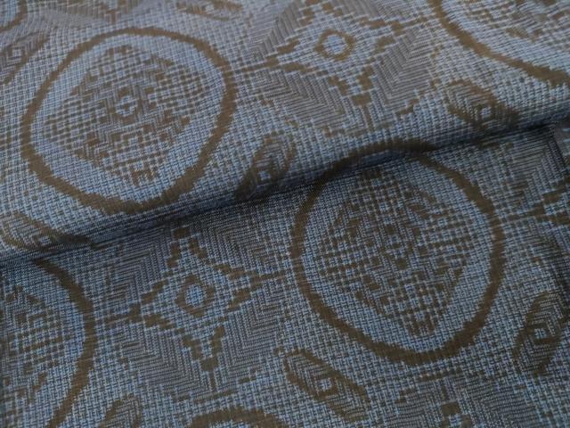 平和屋着物●本場大島紬　割り込み絣　菱格子　正絹　逸品　AABH7136cs
