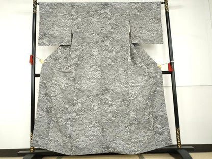平和屋着物●上質な小紋　風景草花文　正絹　逸品　AABH7138cs