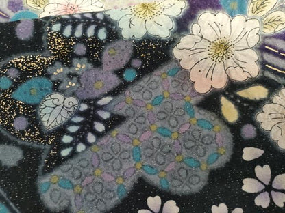 平和屋着物●巧芸師　福田秋吉　振袖　絞り　辻が花　暈し染め　金彩　金通し地　正絹　逸品　AABH7140cs