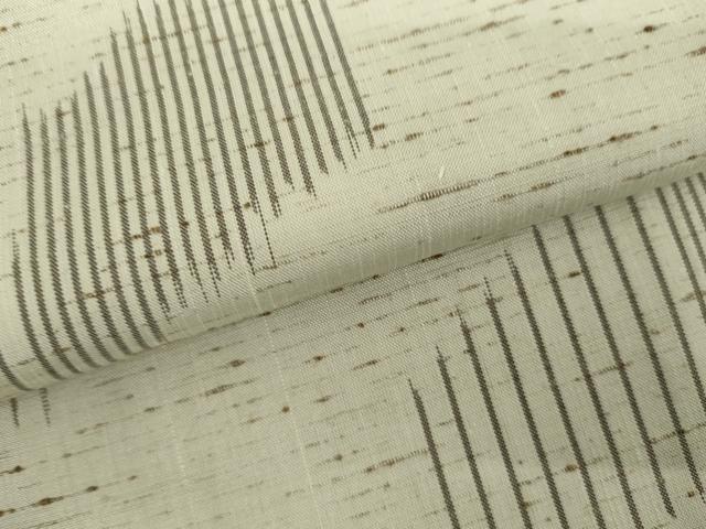 平和屋着物●ぜんまい紬　変わり斜縞　正絹　逸品　AABH7144cs